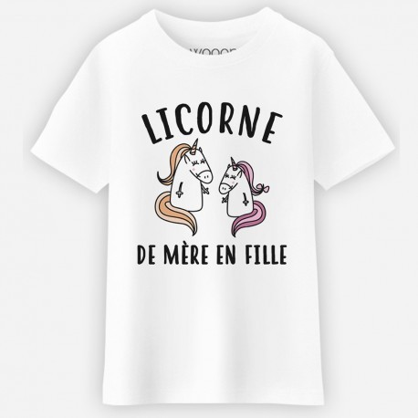 T-shirt "Licorne de mère en fille"